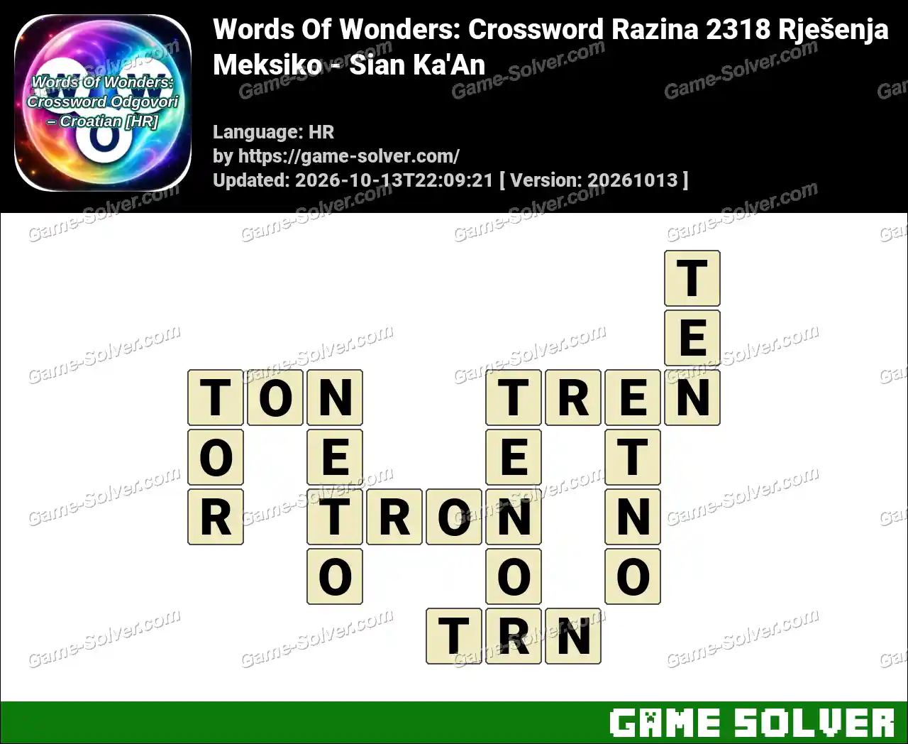 Words Of Wonders: Crossword Razina 2318 Rješenja – Meksiko – Sian Ka’An